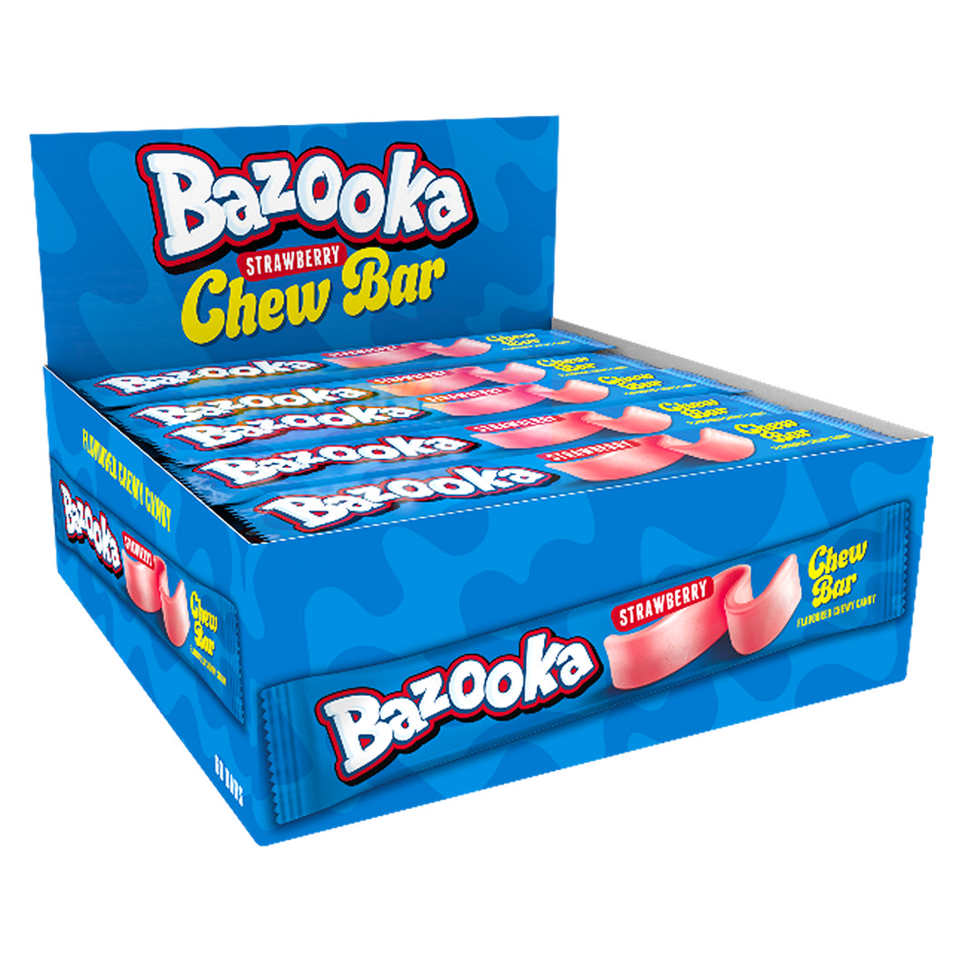 Bazooka Chew Bar Strawberry 60 Stück - Suessigkeiten-Kaufen Onlineshop  Schweiz